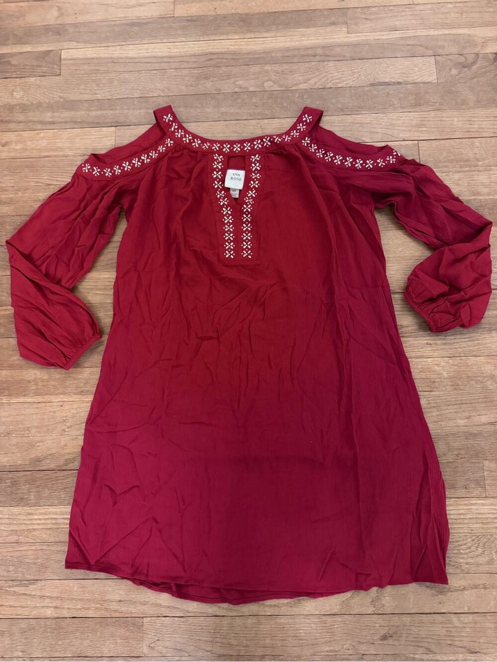 Knox Rose Women's Burgundy Cold Shoulder Mini Dress - Size XS
 b31
